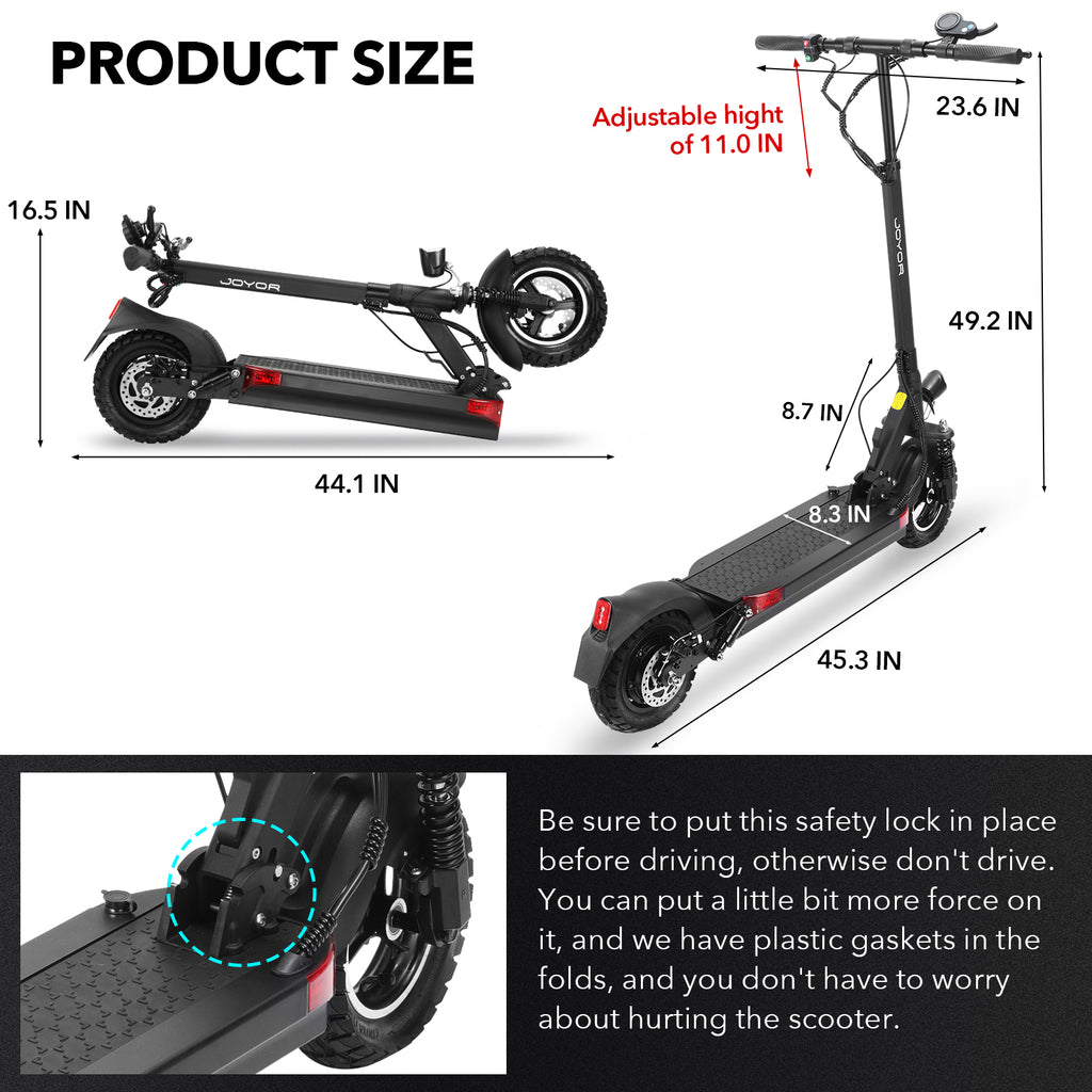 Y7 57 Miles Long-Range Electric Scooter Moter 500W - Black