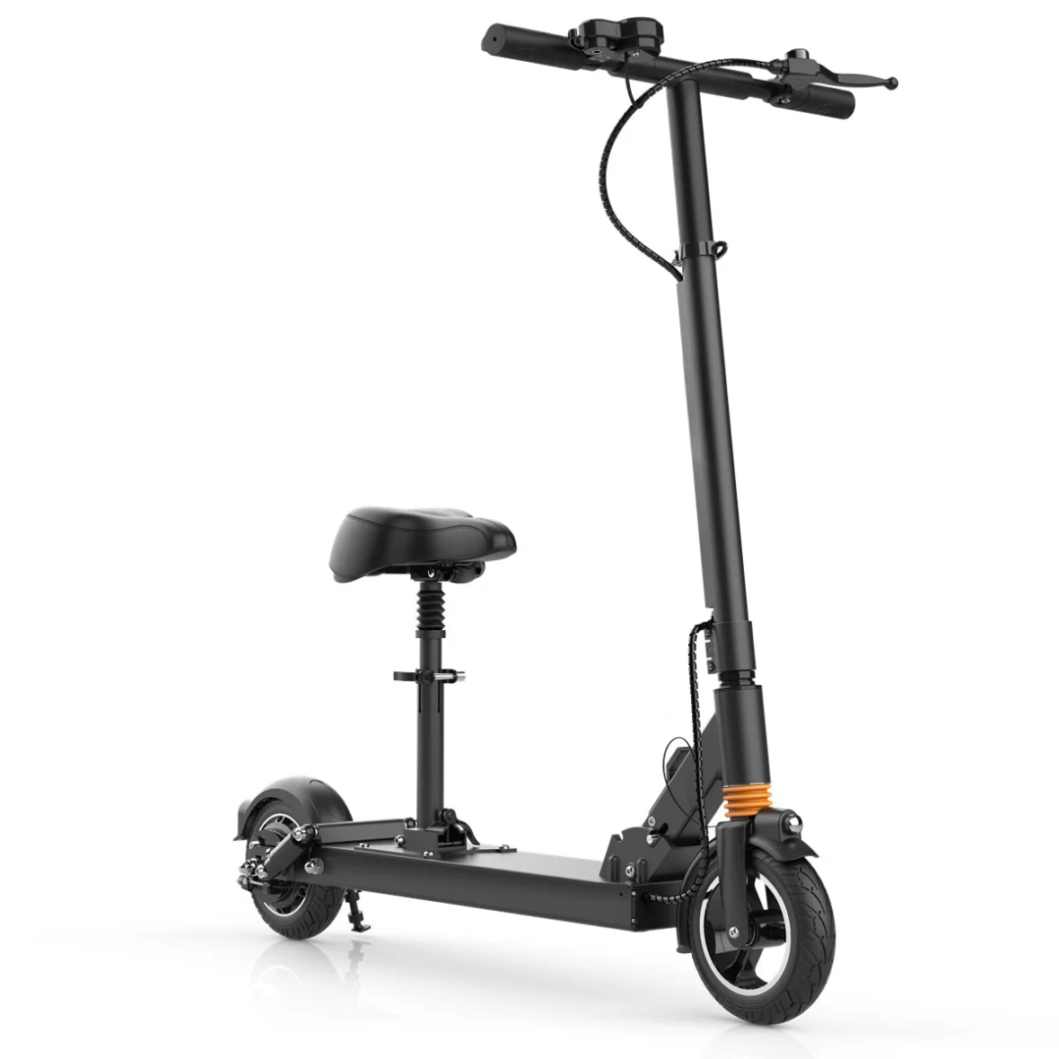 F8-S Front-Rear solid tire 57 Miles Long-Range Electric Scooter - Black , Top Speed 28mph