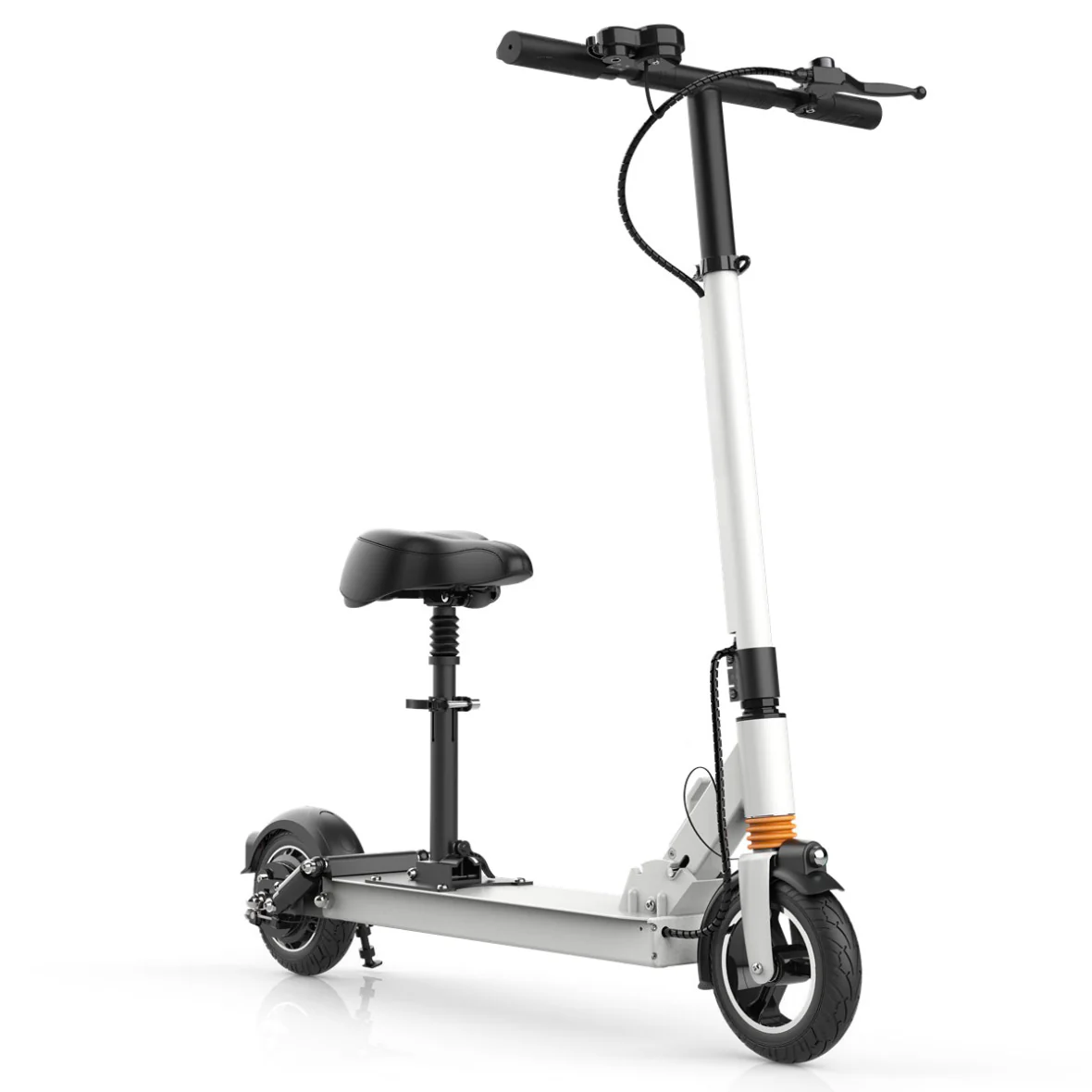 MX-F7S 47.8 Miles 500W 48V Long-Range Electric Scooter - White, Top Speed 27.9mph